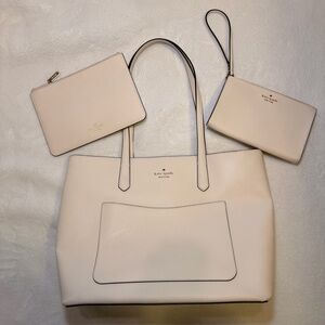 Kate Spade Cream Tote Bag Trio